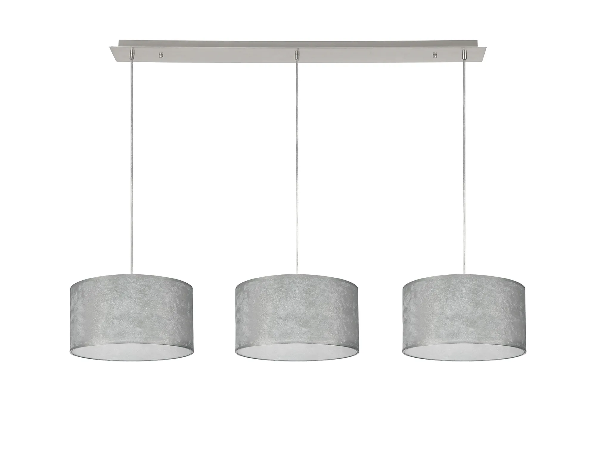 Baymont 30cm Shade 3 Light Pendant Polished Chrome, Silver Leaf DK0803  Deco Baymont CH SL
